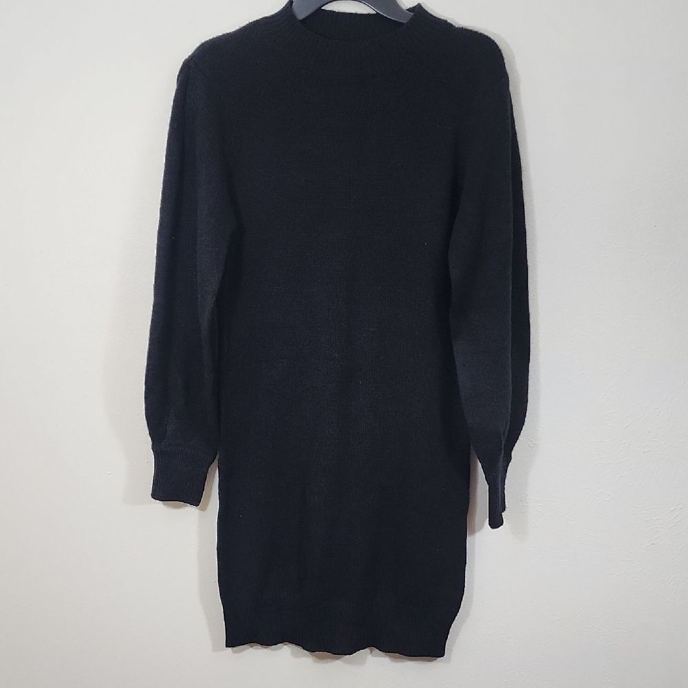Saturday Sunday by Anthropologie Black Sweater Dress with Long Sleeves Size S